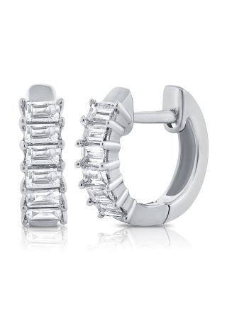 .34CT BAGUETTES DIAMOND HUGGIE EARRINGS