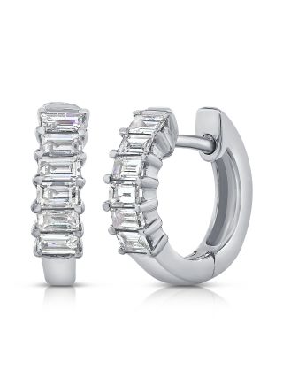 .39CT BAGUETTES DIAMOND HUGGIE EARRINGS