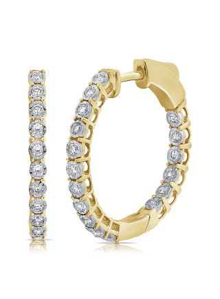 .51CT DIAMOND MIRACLE SETTING HOOP EARRINGS