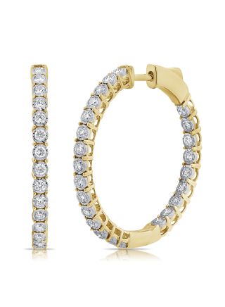 1.20CT DIAMOND MIRACLE SETTING HOOP EARRINGS