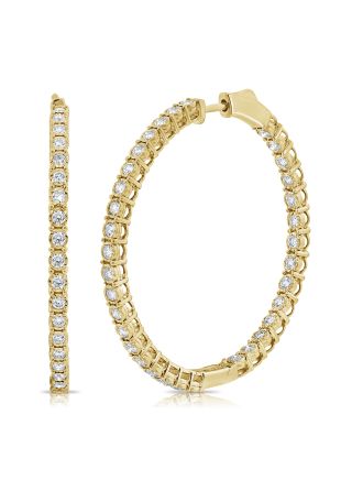 2.01CT DIAMOND MIRACLE SETTING HOOP EARRINGS
