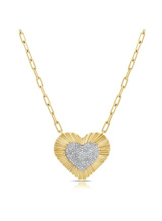 .41CT DIAMOND FLUTED HEART PENDANT NECKLACE