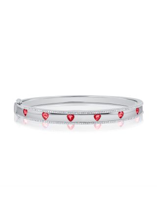 2.55CT RUBY AND DIAMOND HEART BANGLE