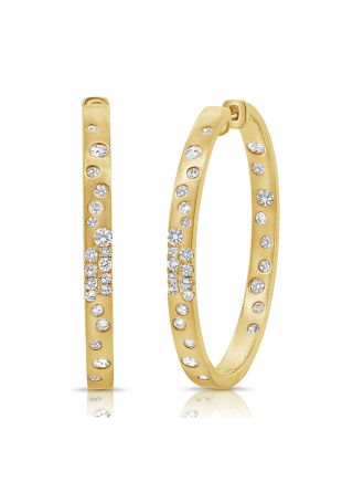 1.26CT DIAMOND CONFETTI HOOP EARRINGS