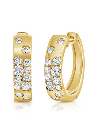 1.10CT DIAMOND CONFETTI HOOP EARRINGS