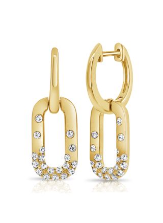 .42CT DIAMOND LINK CONFETTI HUGGIE EARRINGS