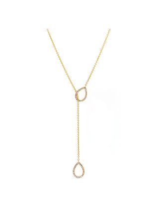 .16CT DIAMOND PEAR LARIAT NECKLACE