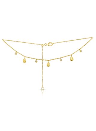 .08CT DIAMOND PEAR CHOKER NECKLACE