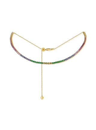 3.84CT RAINBOW COLOR CHOKER NECKLACE