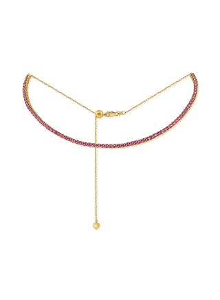 3.90CT PINK SAPPHIRE CHOKER NECKLACE