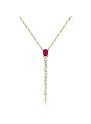 .99CT PINK SAPPHIRE AND DIAMOND LARIAT NECKLACE