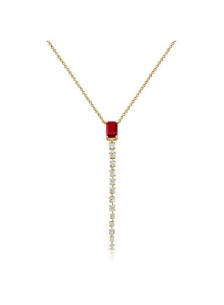 .99CT RUBY AND DIAMOND LARIAT NECKLACE