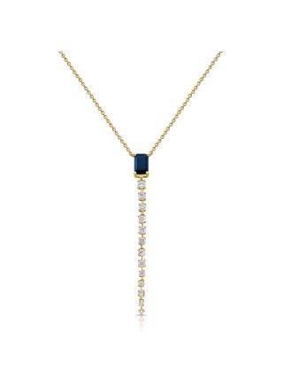 .99CT SAPPHIRE AND DIAMOND LARIAT NECKLACE