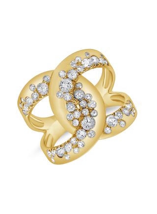 1.29CT DIAMOND CROSSOVER CONFETTI RING