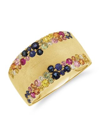 1.45CT RAINBOW COLOR AND ROUND DIAMOND CONFETTI BAND