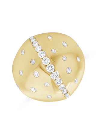 0.92CT DIAMOND BEZEL SET CIGAR RING
