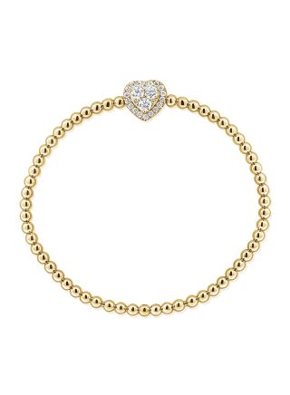 0.64CT DIAMOND HEART BALL BRACELET