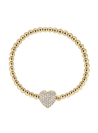0.95CT DIAMOND PAVE HEART BALL BRACELET