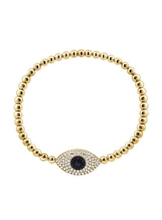 1.35CT SAPPHIRE AND DIAMOND EVIL EYE BALL BRACELET