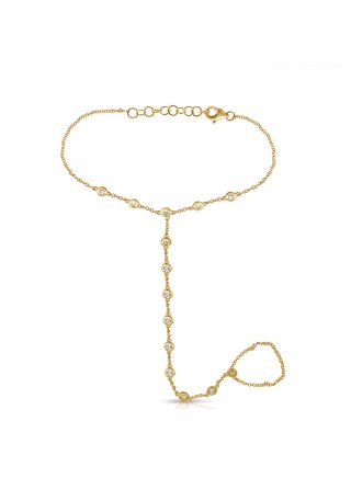 0.43CT DIAMOND BEZEL SET HAND CHAIN