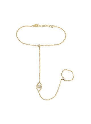 0.29CT DIAMOND EVIL EYE HAND CHAIN