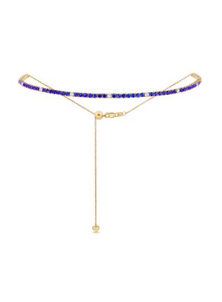 3.92CT SAPPHIRE AND DIAMOND CHOKER NECKLACE