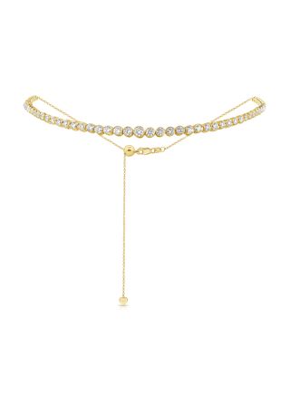 2.73CT DIAMOND BEZEL SET GRADUATED CHOKER NECKLACE