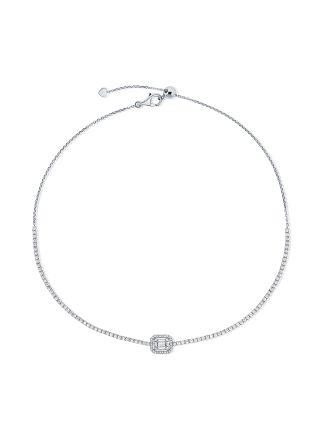 2.22CT BAGUETTES AND ROUND DIAMOND CHOKER NECKLACE
