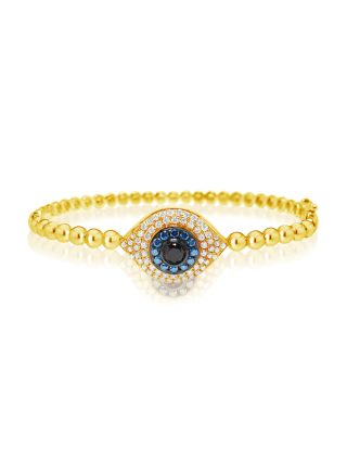 .78CT DIAMOND EVIL EYE BALL BANGLE