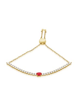 2.39CT RUBY AND DIAMOND BOLO BRACELET