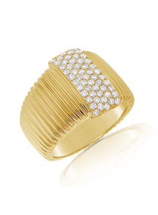 .54CT DIAMOND FLUTED CIGAR RING