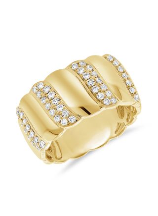 0.64CT DIAMOND CIGAR BAND RING