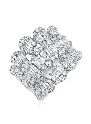 2.41CT BAGUETTES AND ROUND DIAMOND COCKTAIL RING