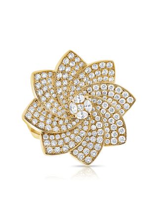 1.94CT PRINCESS, MARQUISE AND ROUND SHAPE DIAMOND FLOWER COCKTAIL RING
